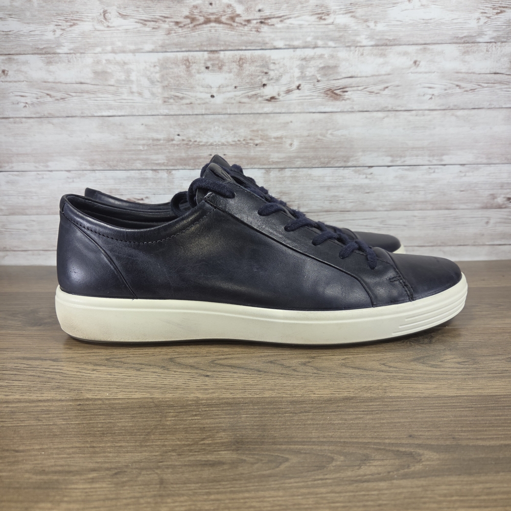 ECCO Men's Soft 7 City Sneakers in night sky blue leather Size 12- 12.5 EU46